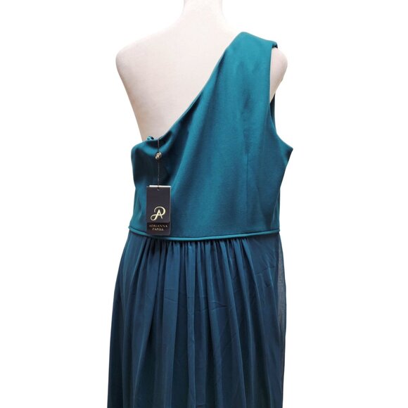 Adrianna Papell Womens Teal One Shoulder  Maxi party Dress Size 14 blue - Picture 12 of 12